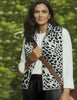 Blk/Wht Leopard Quilted Vest