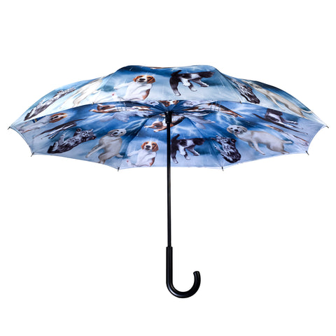 Picture of Cats & Dogs Stick Umbrella Reverse Close