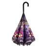 Stained Glass Pansies Stick Umbrella Reverse Close