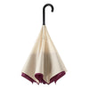 Purple/Cream Stick Umbrella Reverse Close