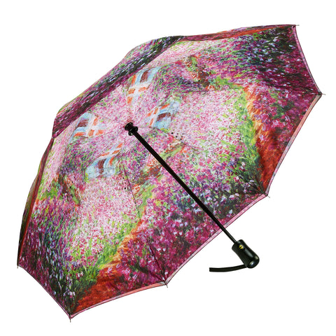 Picture of Monet's Garden Reverse Close Folding Umbrella