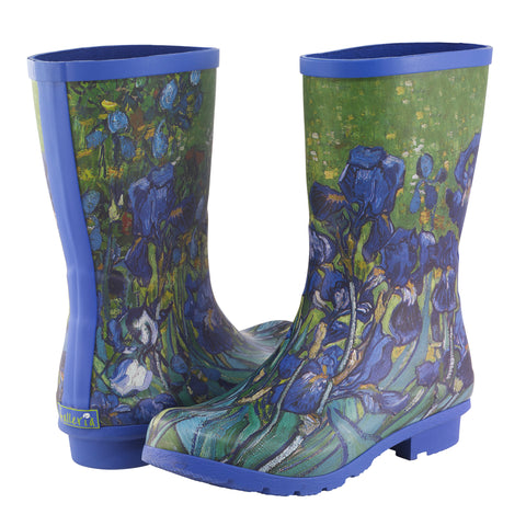Picture of Van Gogh Irises Mid-Calf Rain Boot