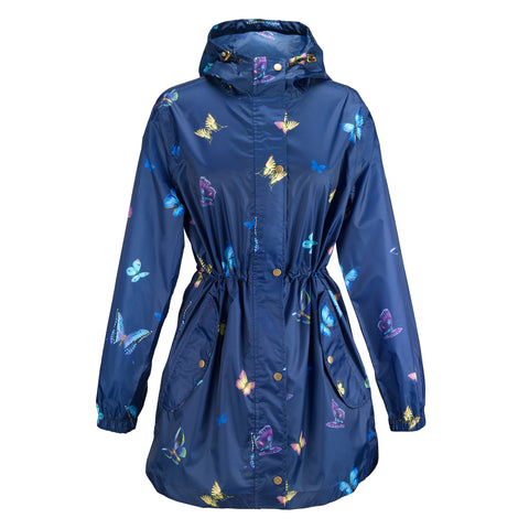 Picture of Navy-Butterfly Soft Shell Raincoat