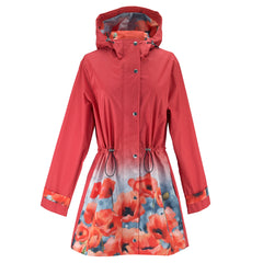 Stained Glass Poppies Raincoat