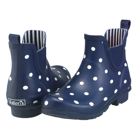 Picture of Navy-Polka Dots Rain Boots