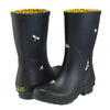 Black-Bees Mid-Calf Rain Boot