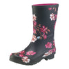 Black-Botanical Mid-Calf Rain Boot