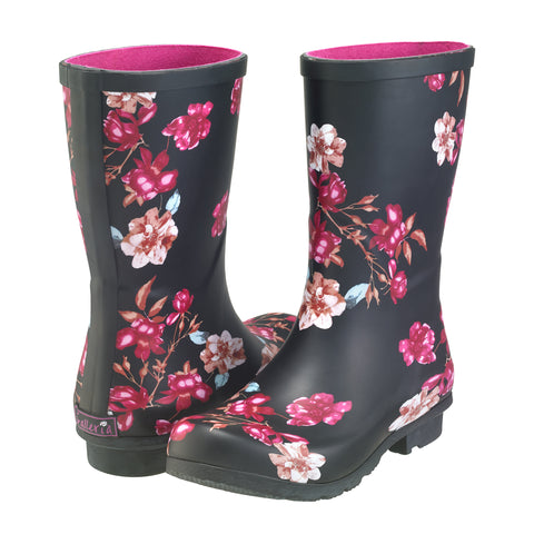 Picture of Black-Botanical Mid-Calf Rain Boot