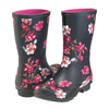 Black-Botanical Mid-Calf Rain Boot