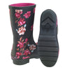 Black-Botanical Mid-Calf Rain Boot