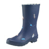 Navy-Cats & Dogs Mid-Calf Rain Boot