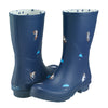 Navy-Cats & Dogs Mid-Calf Rain Boot