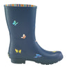 Navy-Butterfly Mid-Calf Rain Boot