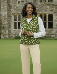 Green Animal Print Quilted Vest