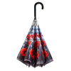 Stained Glass Poppies Stick Umbrella Reverse Close