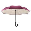Purple/Cream Stick Umbrella Reverse Close