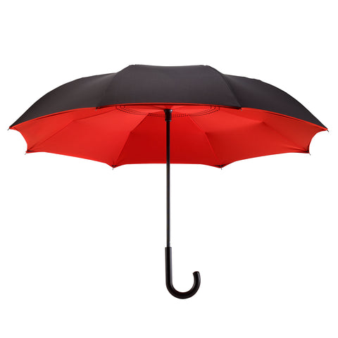 Picture of Black / Red Stick Umbrella Reverse Close