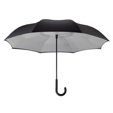 Picture of Black/Grey Stick Umbrella Reverse Close