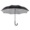 Black/Grey Stick Umbrella Reverse Close