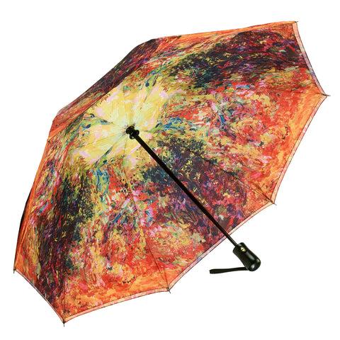 Picture of Monet, The Artist's House from the Rose Garden Reverse Close Folding Umbrella