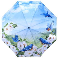 Blue Birds Folding Umbrella