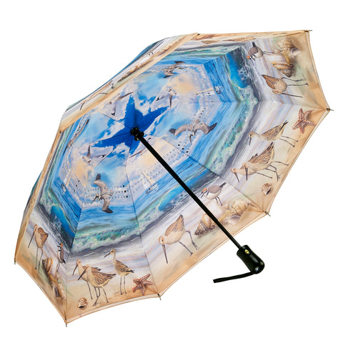 Picture of Beach Scene Reverse Close Folding Umbrella