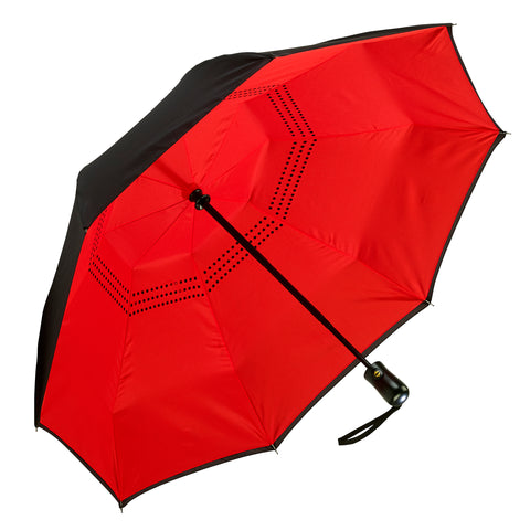 Picture of Black / Red Folding Umbrella Reverse Close