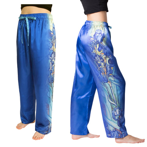 Picture of Van Gogh Irises-Satin Pajama Pants