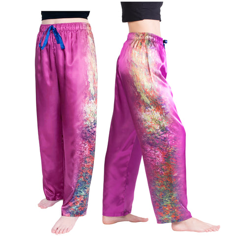 Picture of Pathway to Monets Garden-Satin Pajama Pants