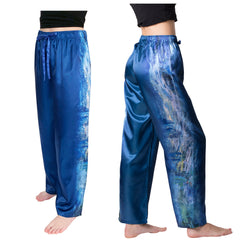 Monet Waterlilies and Reflection of a Willow Tree-Satin Pajama Pants