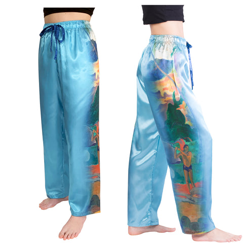 Picture of Gauguin Landscape with Peacock-Satin Pajama Pants