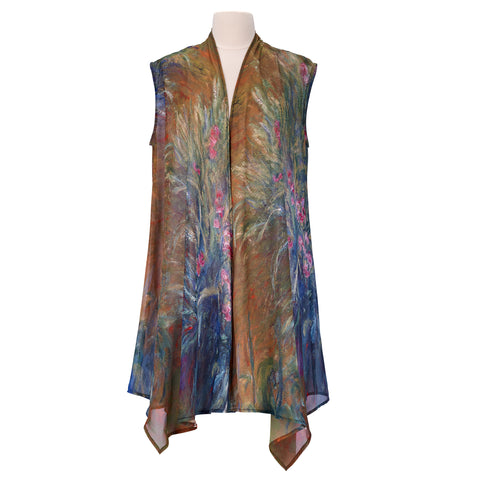 Picture of Irises by Monet Sheer Long Vest