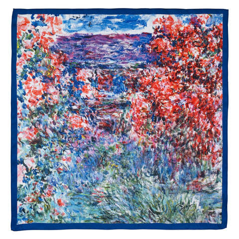 Picture of Monet's House at Giverny Under The Roses Satin Chiffon Scarf
