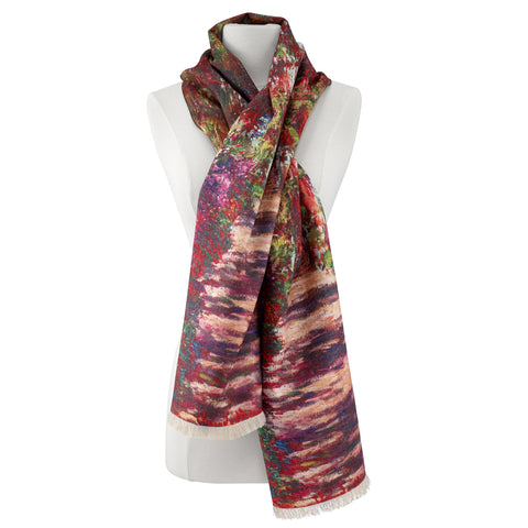 Picture of A Pathway in Monet's Garden Viscose\Poly Scarf