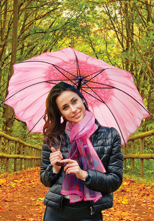 Pink Daisy Scarf with Coordinating Umbrella